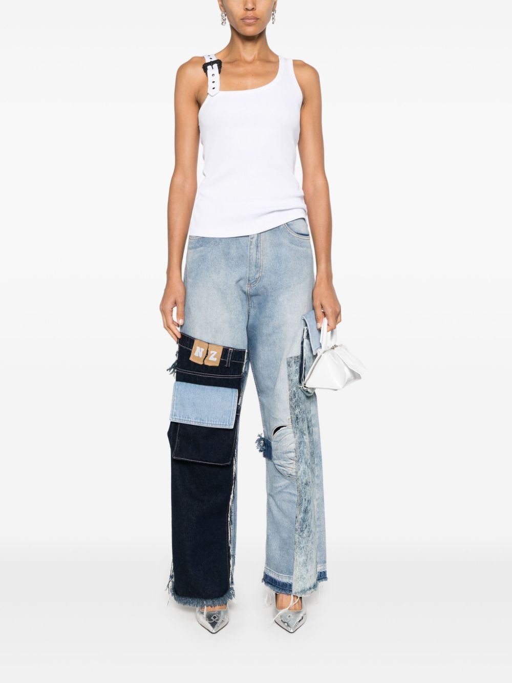 Versace Jeans Couture Tanktop verfraaid met gesp - Wit