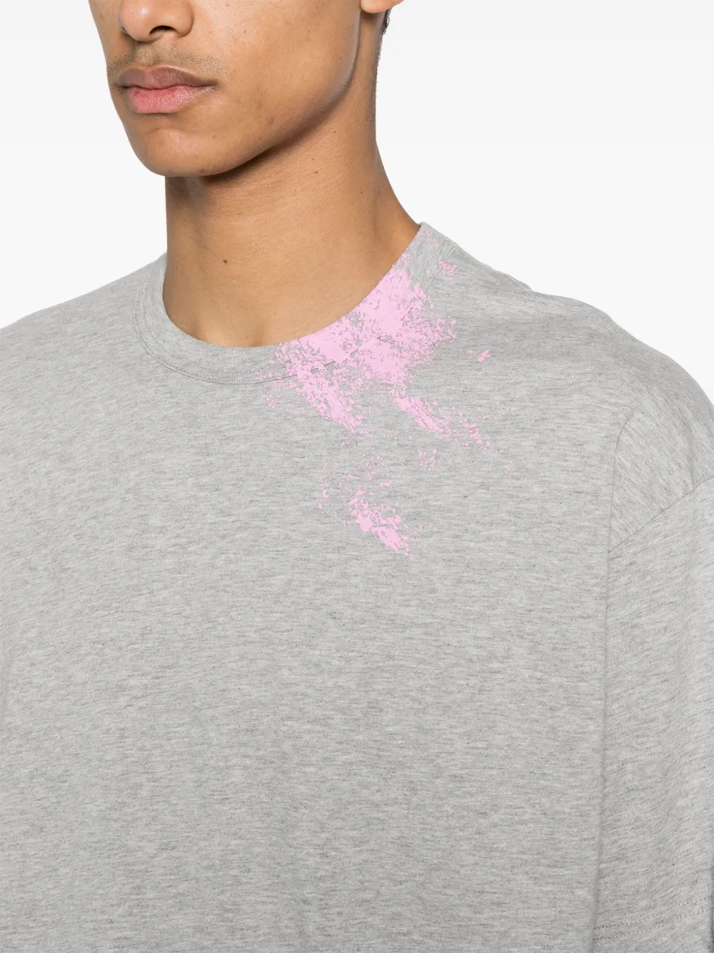 Comme Des Garçons Shirt Paint Splatter-detail T-shirt In Grey