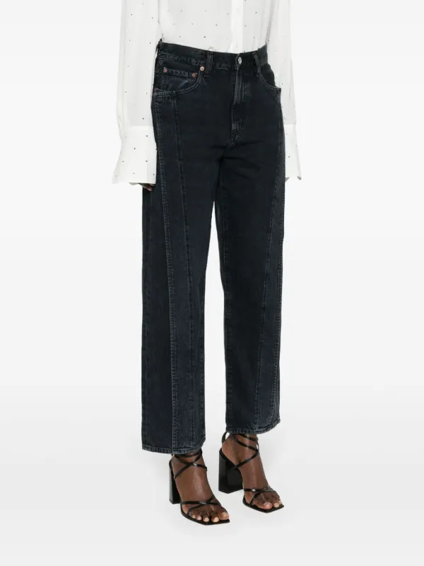 Agolde Fold outlet Pleated Straight-Leg High Rise Jeans