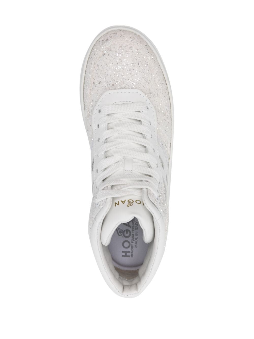 Shop Hogan H630 Glitter Sneakers In White