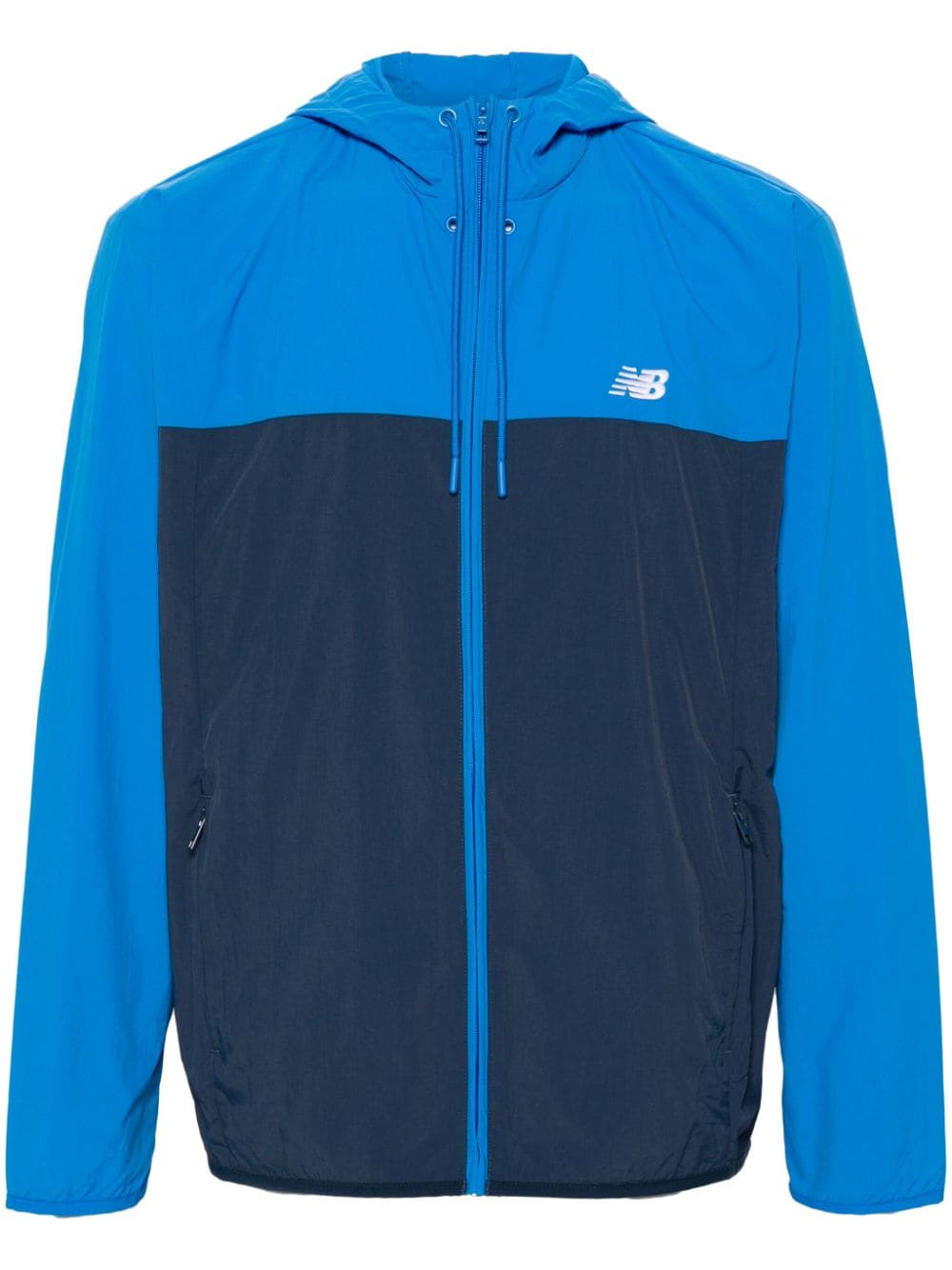New Balance Colour-block Hooded Jacket In Blue