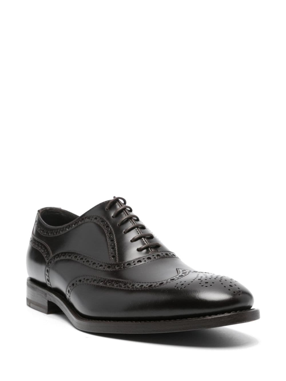 Shop Henderson Baracco Perforated-detail Leather Oxford Shoes In Brown