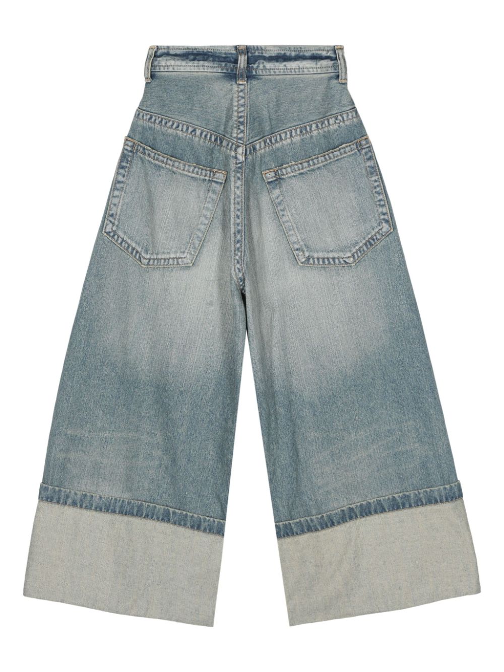 Shop Miharayasuhiro Rolled-up Wide-leg Jeans In Blue