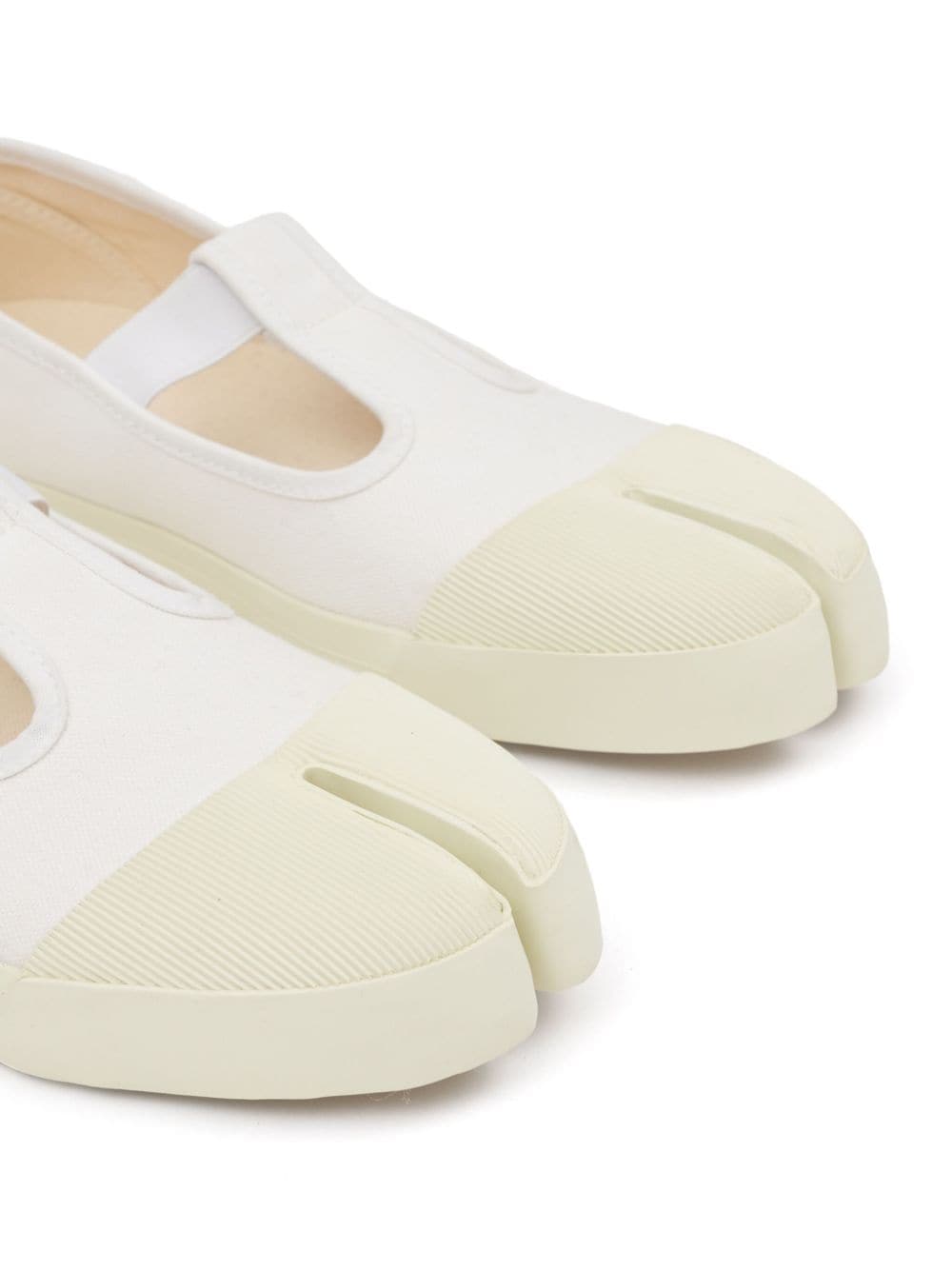 Shop Maison Margiela On The Deck Tabi Ballerina Shoes In White