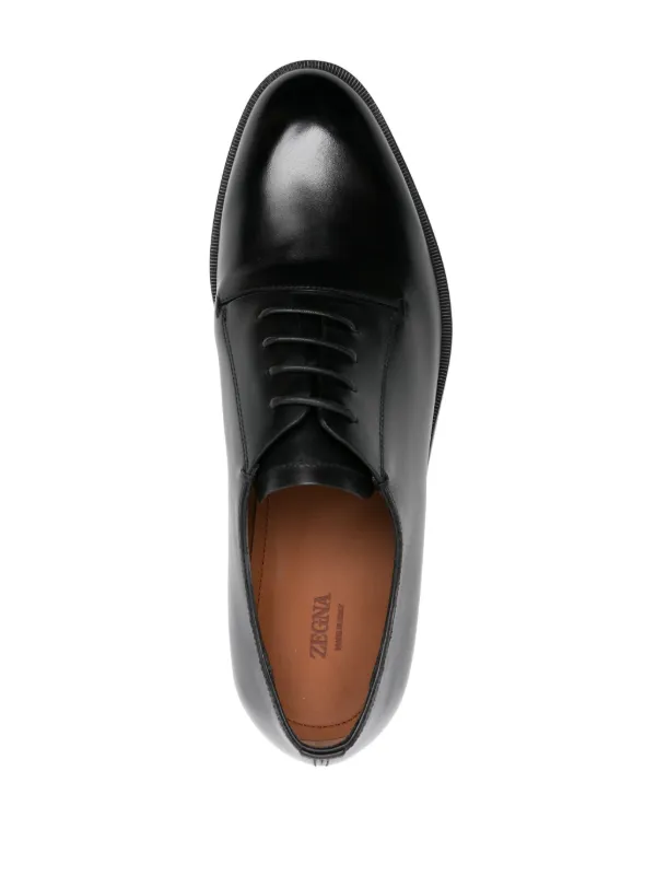 Zegna レザーダービーシューズ | ブラック | FARFETCH JP