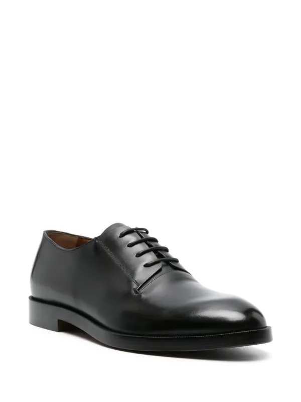 Zegna レザーダービーシューズ | ブラック | FARFETCH JP
