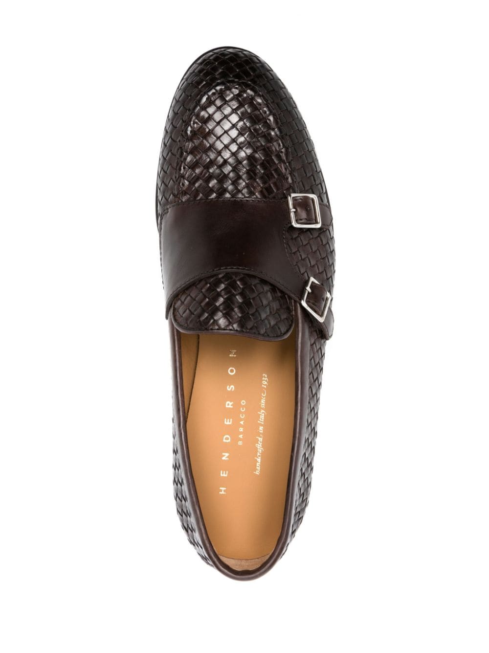 Shop Henderson Baracco Interwoven Leather Buckled Loafers In Brown