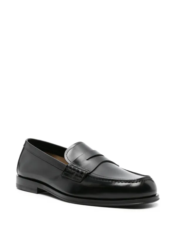 Henderson Baracco Leather Penny Loafers | Black | FARFETCH