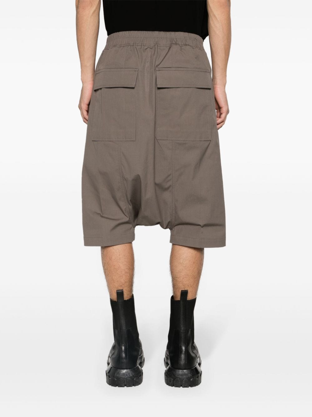 Shop Rick Owens Pods Drop-crotch Shorts In Grey