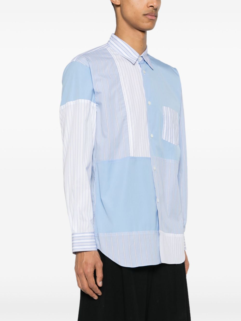 Comme Des Garcons Shirt panelled striped poplin shirt Men