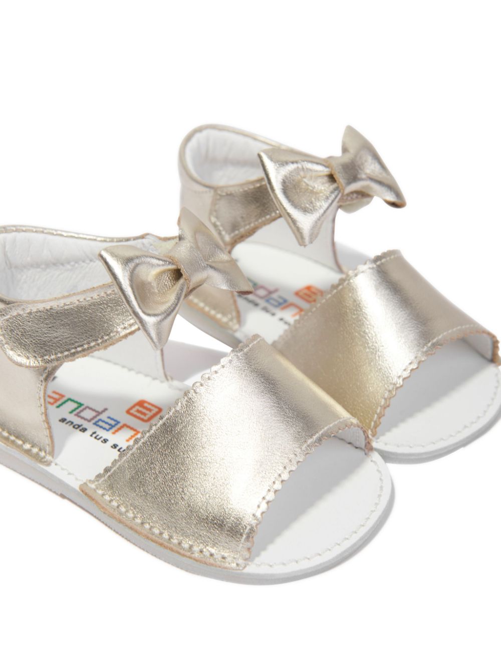 ANDANINES bow-embellished leather sandals - Goud