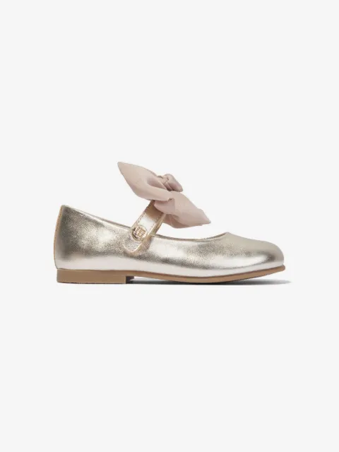 ANDANINES bow-embellished leather ballerina shoes