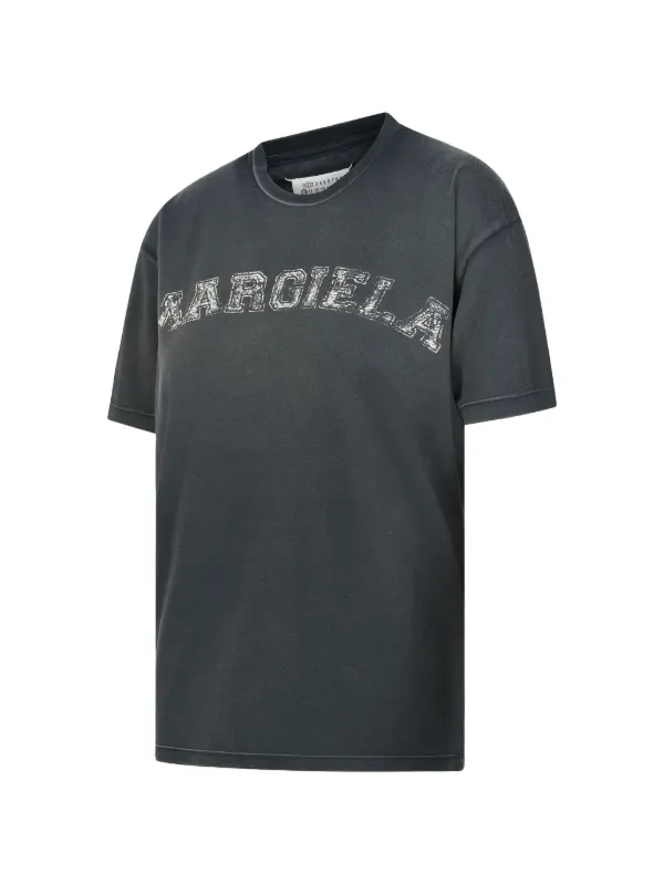 Maison Margiela Logo Cotton Jersey T-shirt | Black | FARFETCH AO