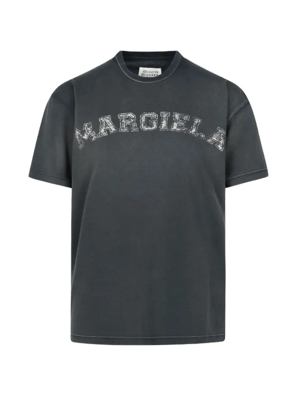 Maison Margiela Logo Cotton Jersey T-shirt in Black