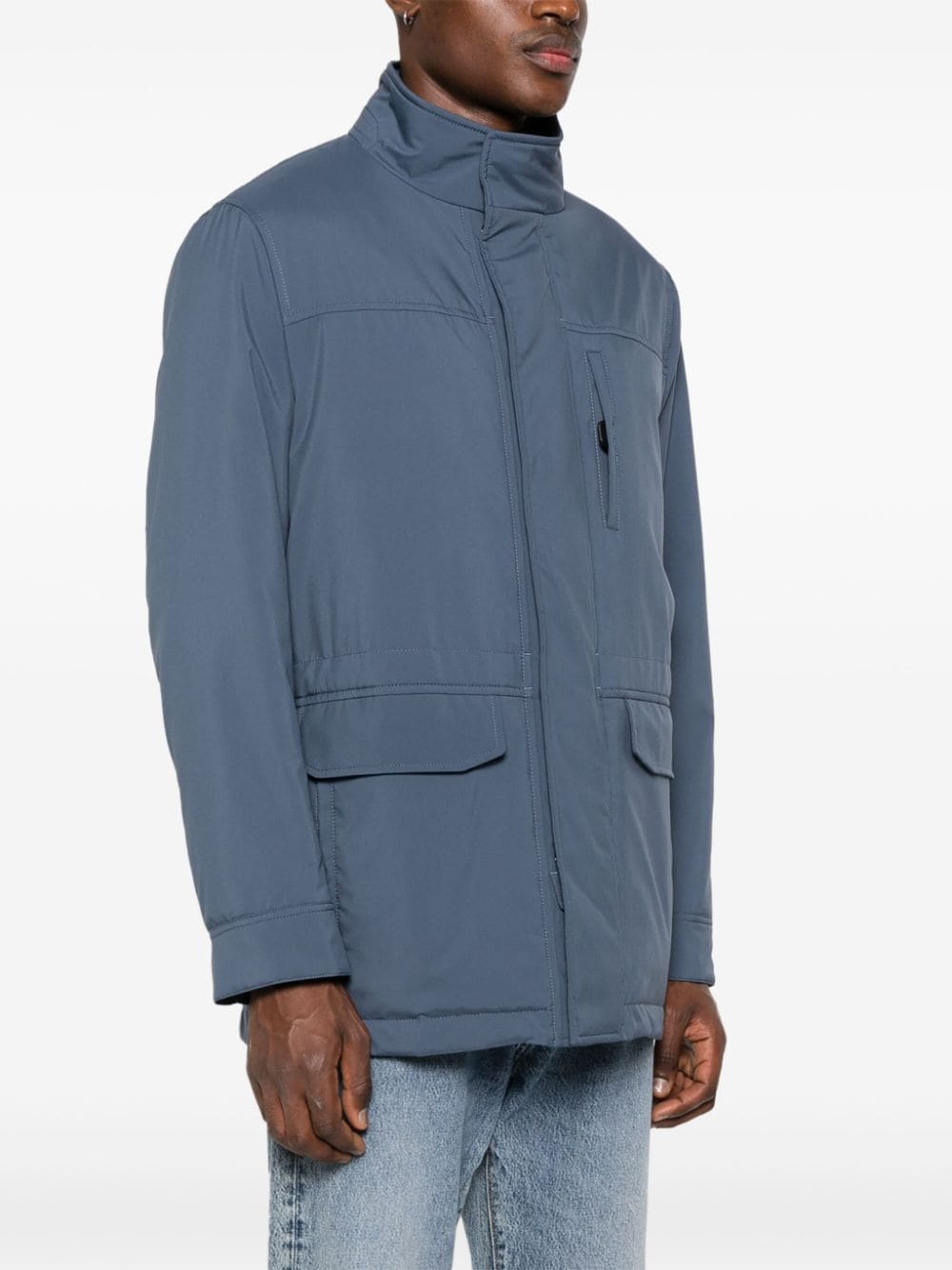 Shop Brioni Stand-up Collar Jacket In Blue