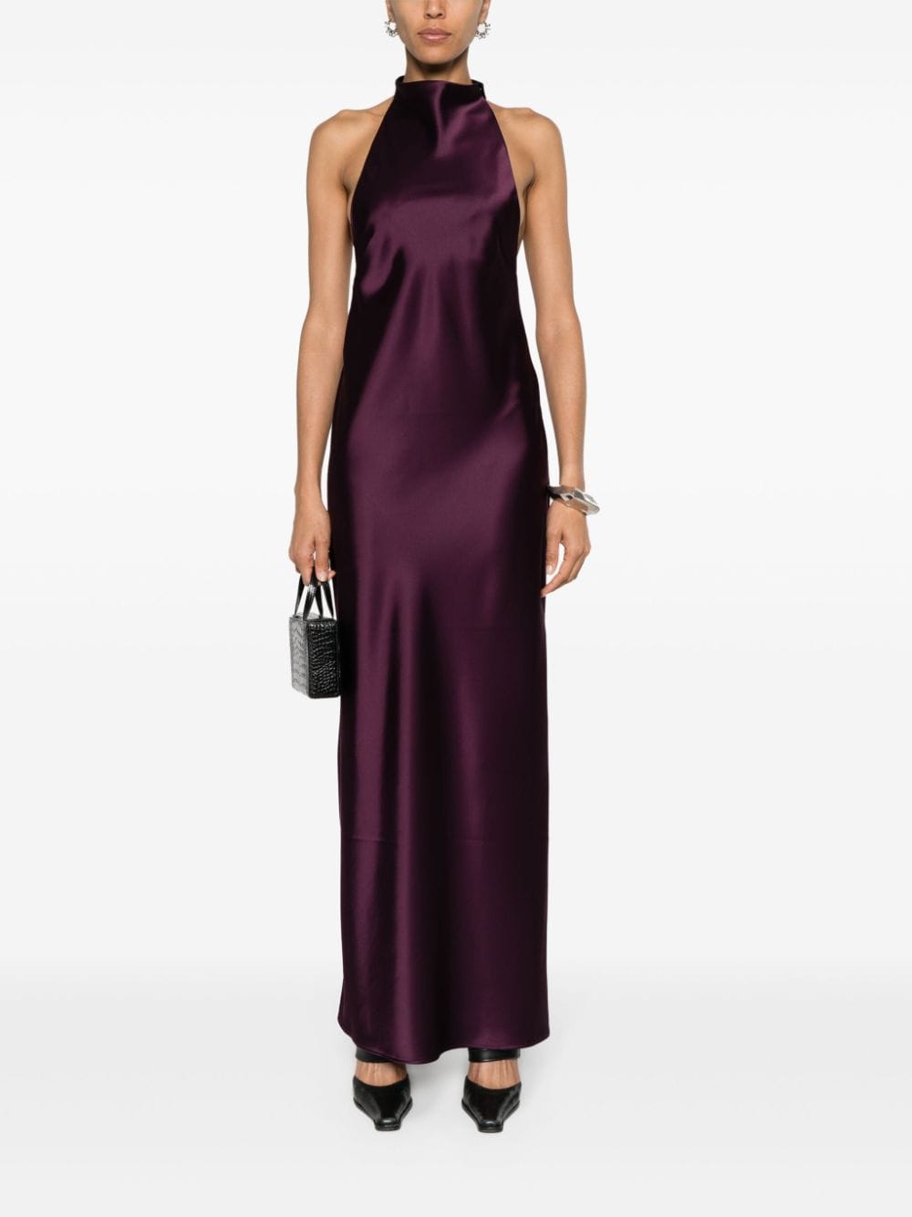 Shop Ssheena Adorabile Satin Dress In Purple