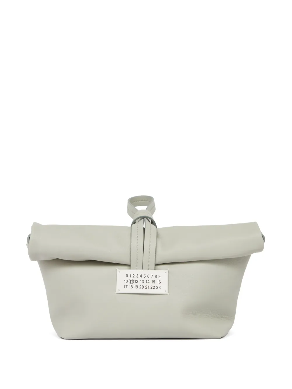 Maison Margiela Paper Leather Clutch Bag In Grey