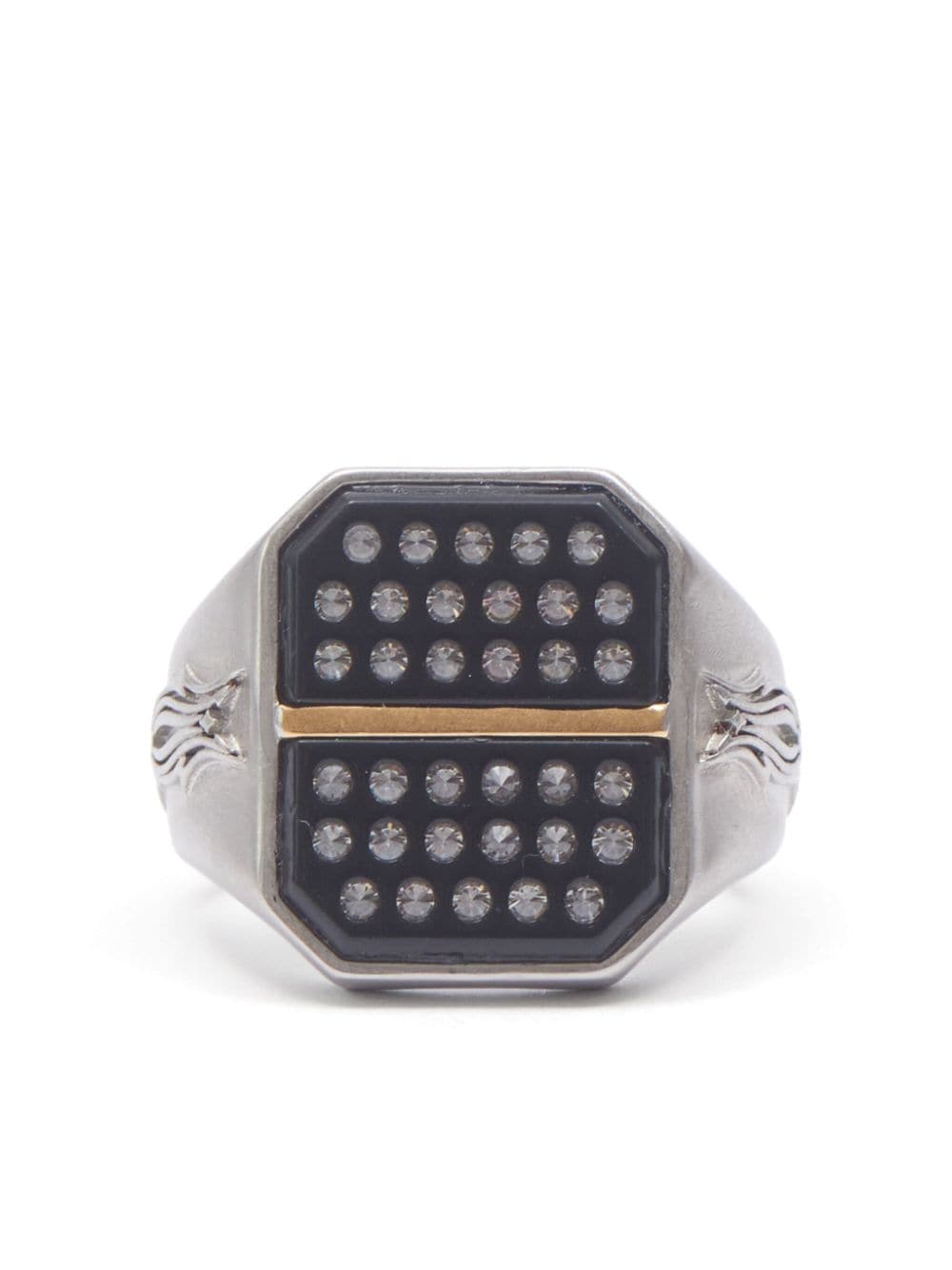 Image 1 of Maison Margiela enamel rhinestone-embellished signet ring
