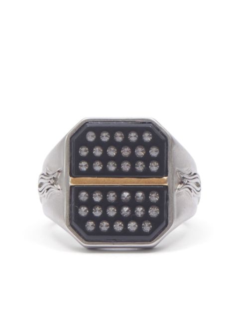 Maison Margiela enamel rhinestone-embellished signet ring Women