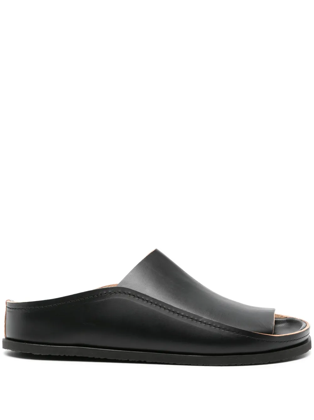 LEMAIRE open-toe leather sandals Black