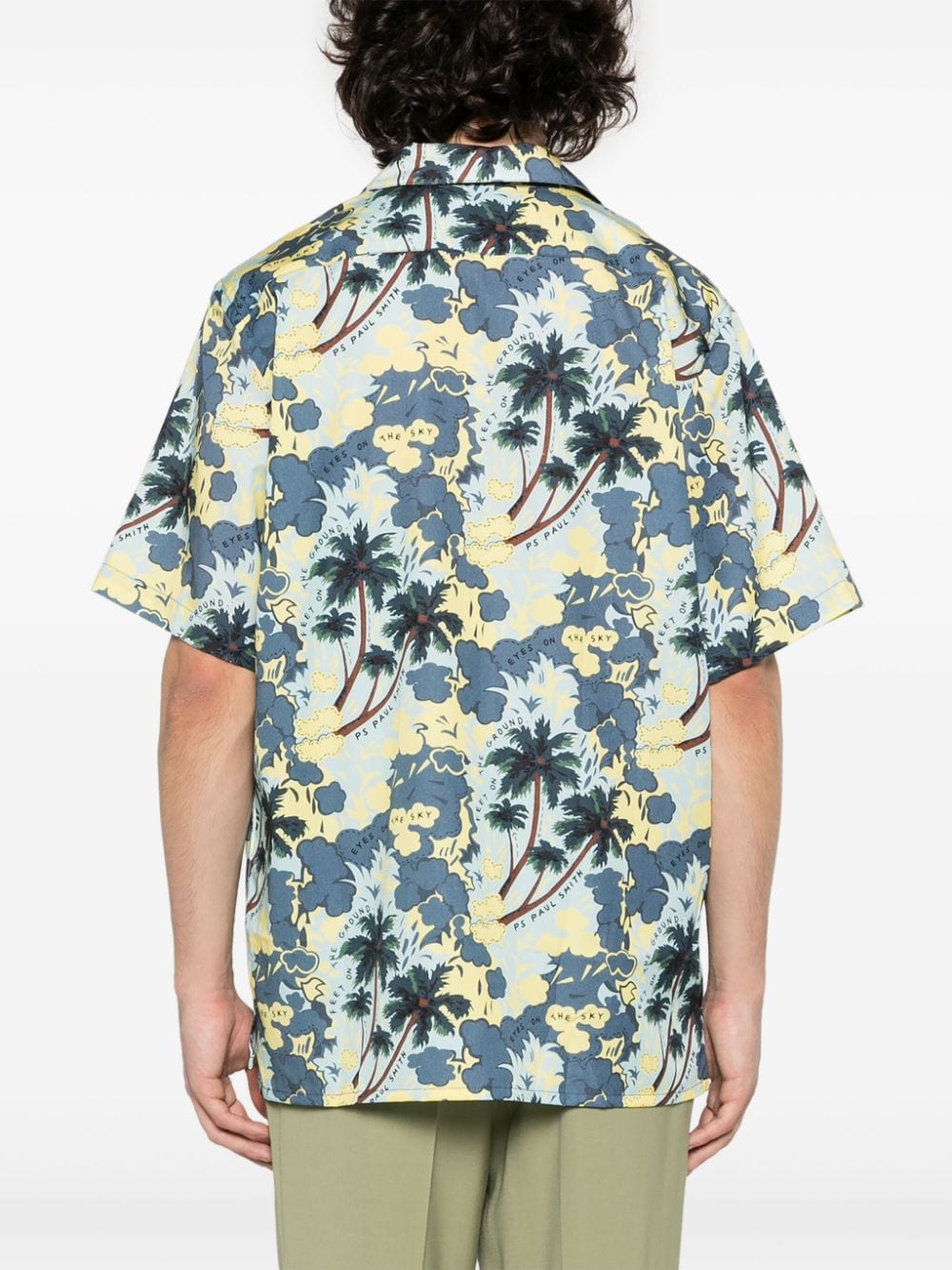 Shop Ps By Paul Smith Eyes On The Sky-print Shirt In Blue