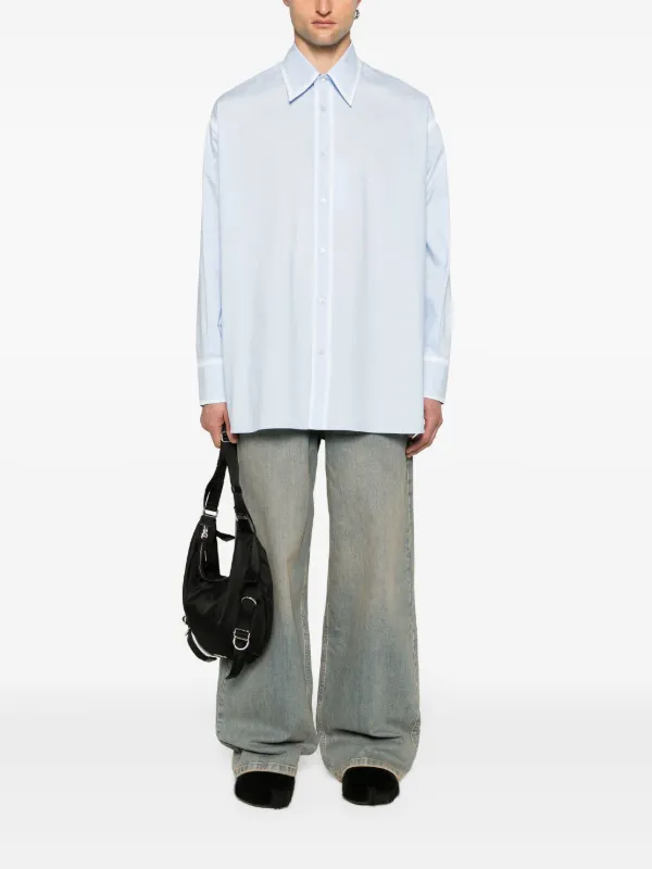 【送料&関税込】MM6 Maison Margiela Light Blue Cotton T-shir MM6 by Maison Martin Margiela Light Cotton T-Shirt With