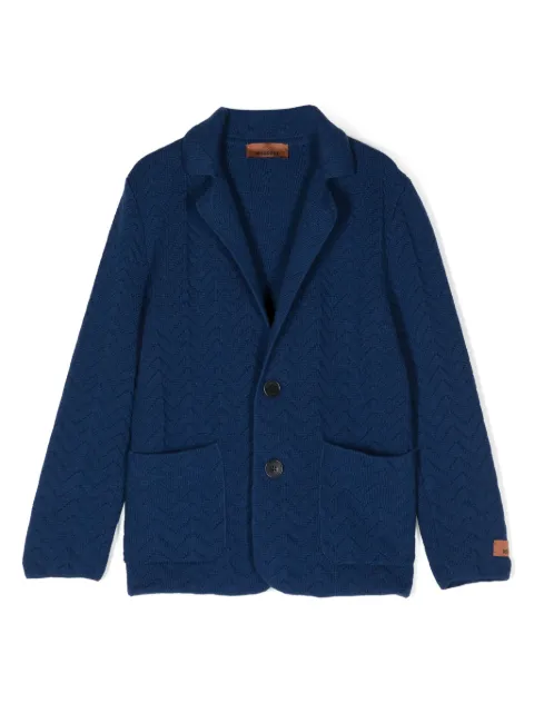 Missoni Kids بليزر بصف أزرار وحياكة متعرجة