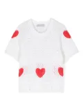 Stella McCartney Kids I Love You crochet-knit T-shirt - White