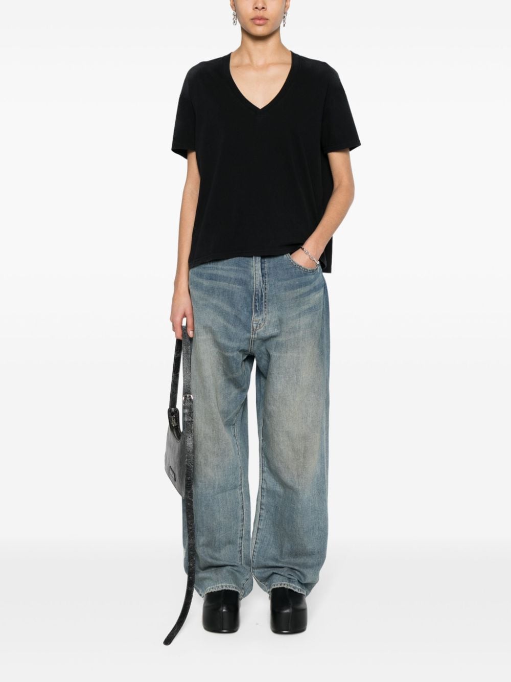 Shop R13 Venti Mid-rise Wide-leg Jeans In Blue