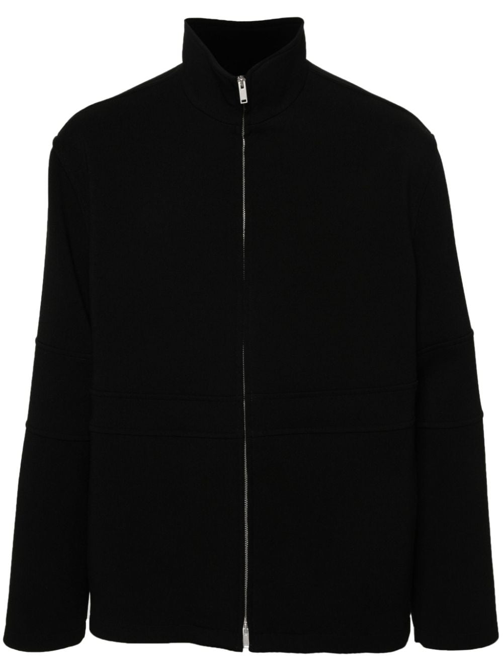 Jil Sander Piqué-weave Wool-blend Jacket In 黑色