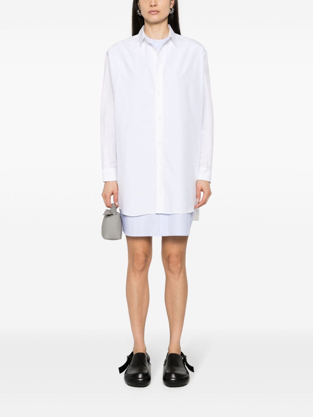 Shop Loewe Layered Poplin Shirt Dress In White