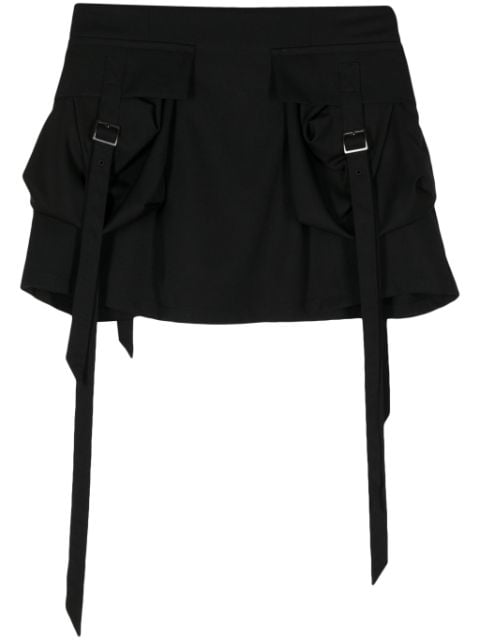 Yohji Yamamoto buckle-embellished wool mini skirt