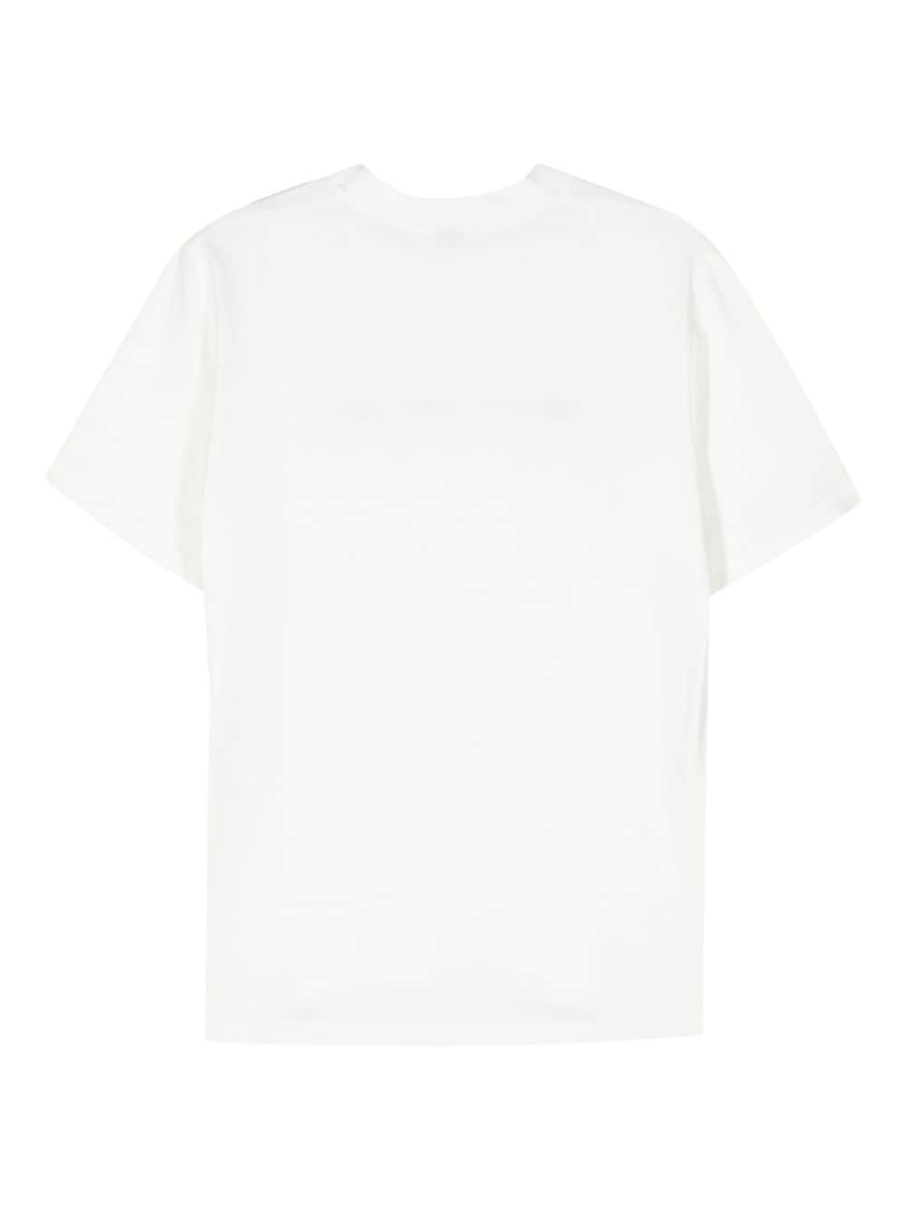 Shop Sunnei Embroidered-logo Cotton T-shirt In White
