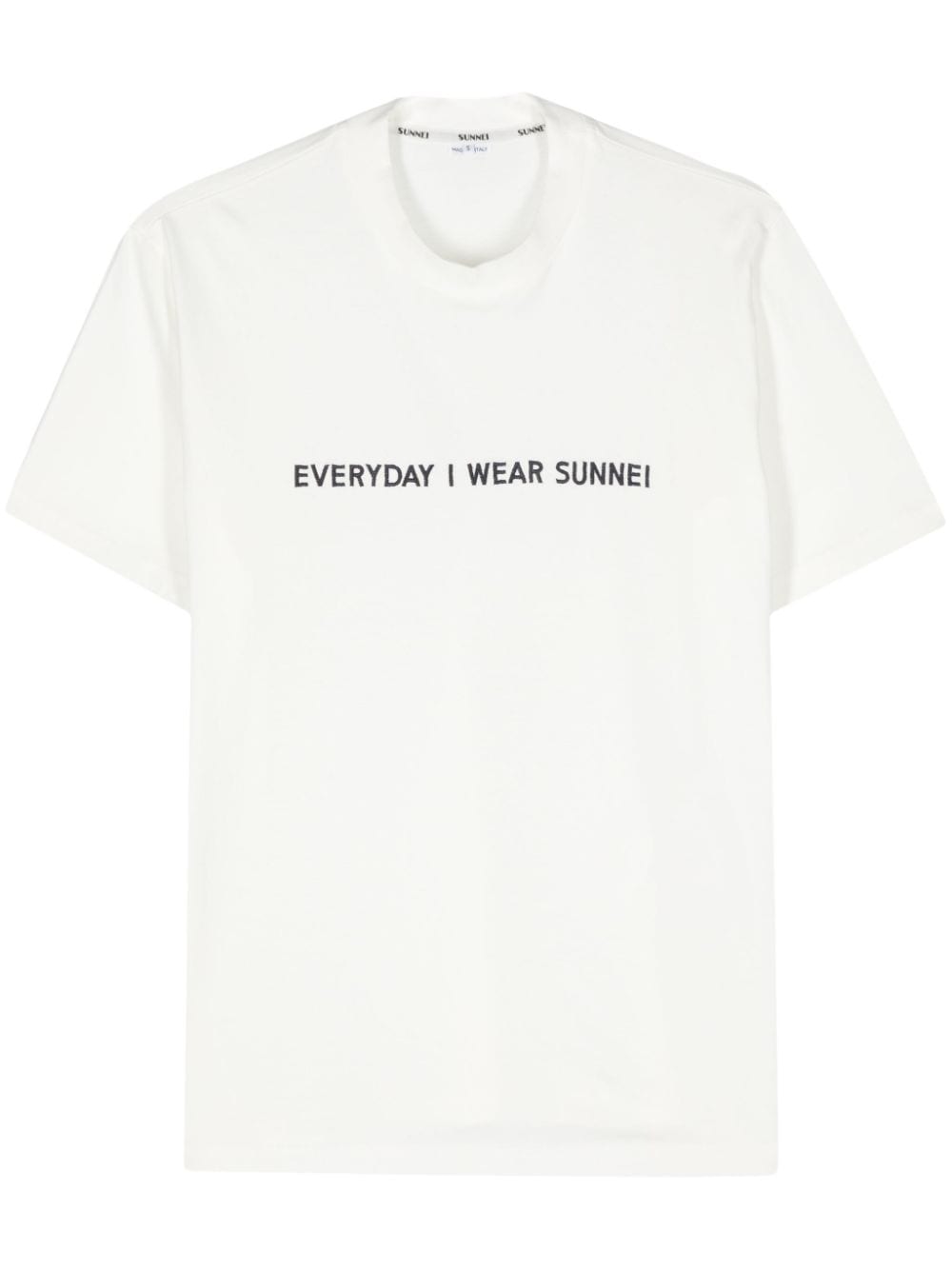Sunnei Embroidered-logo Cotton T-shirt In White