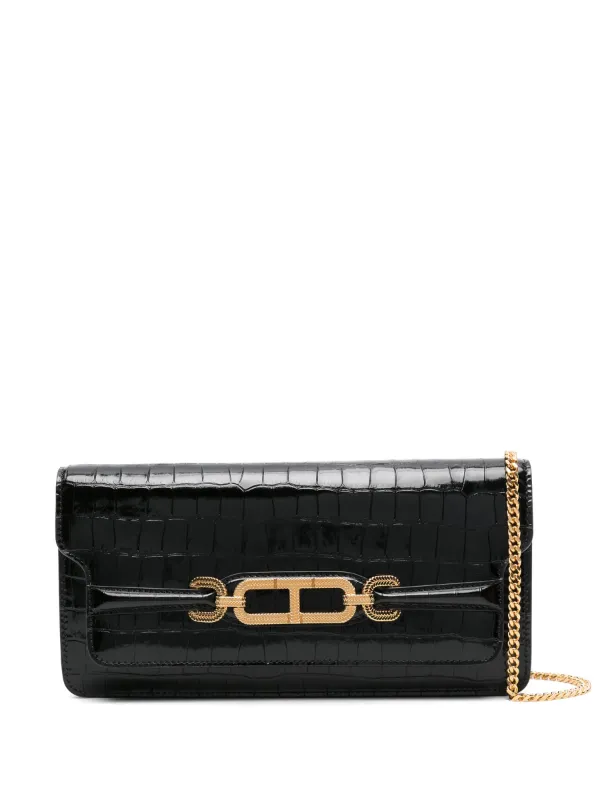 TOM FORD Whitney crocodile-embossed Shoulder Bag | Black | FARFETCH