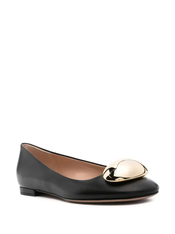 Gianvito Rossi レザーフラットシューズ | ブラック | FARFETCH JP
