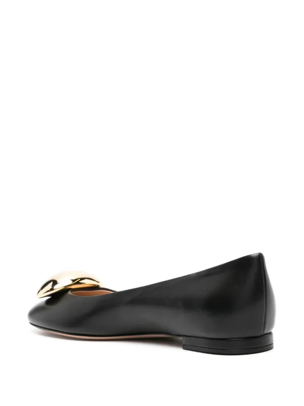 Gianvito Rossi レザーフラットシューズ | ブラック | FARFETCH JP