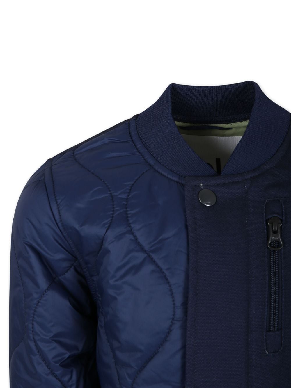 Shop Molo Panelled Quilted Jacket In Blue