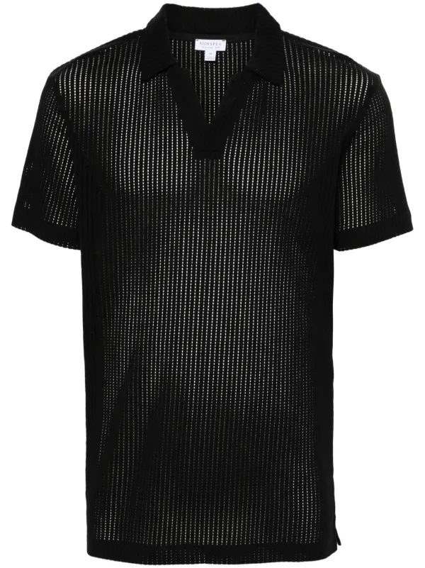 Sunspel Linear メッシュ ポロシャツ | ブラック | FARFETCH JP