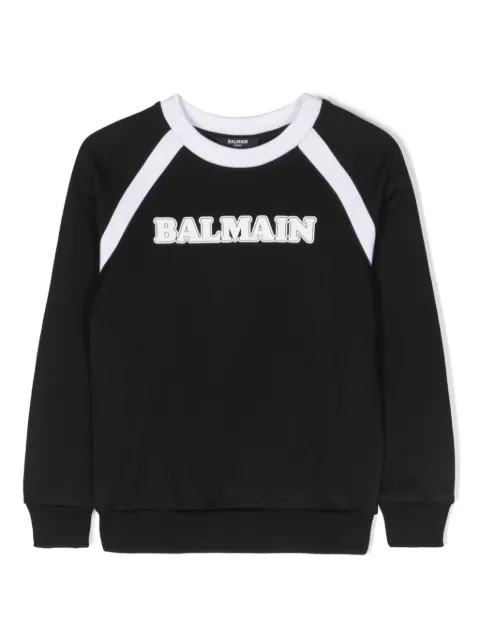 Balmain Kids logo-print jersey sweatshirt
