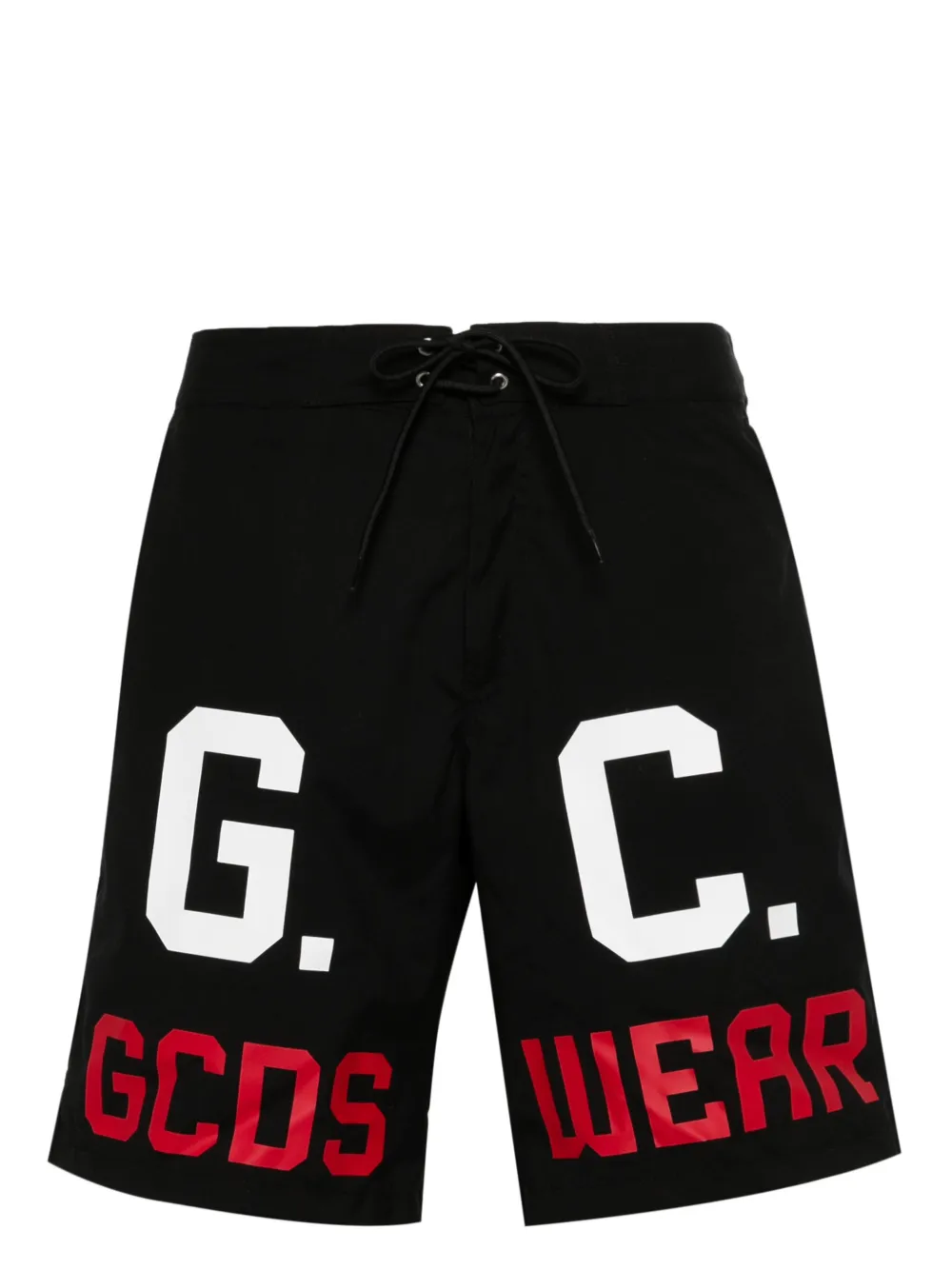 Gcds Logo-print Drawstring Swim Shorts In Black