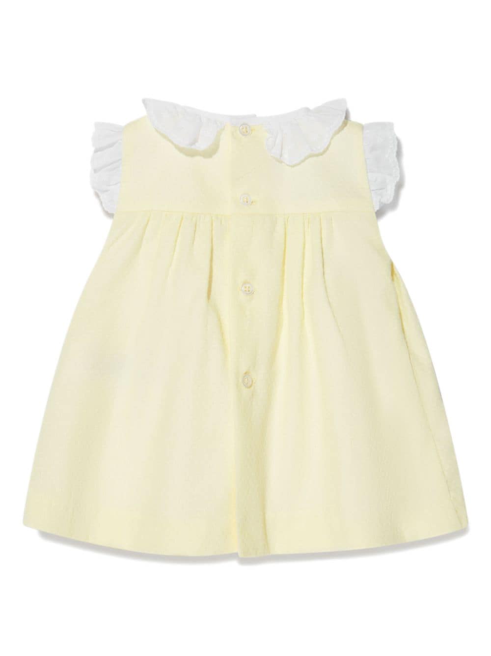 Shop Paz Rodriguez Smocked Cotton Dress In Yellow