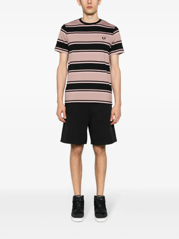 FREDPERRY WOVEN PANEL ストライプ Tシャツ Fred Perry ストライプ Tシャツ | ピンク | FARFETCH JP