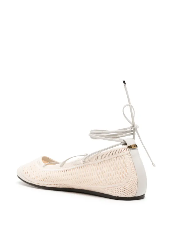 ISABEL MARANT Belna lace-up Ballerina Shoes Neutrals FARFETCH IN