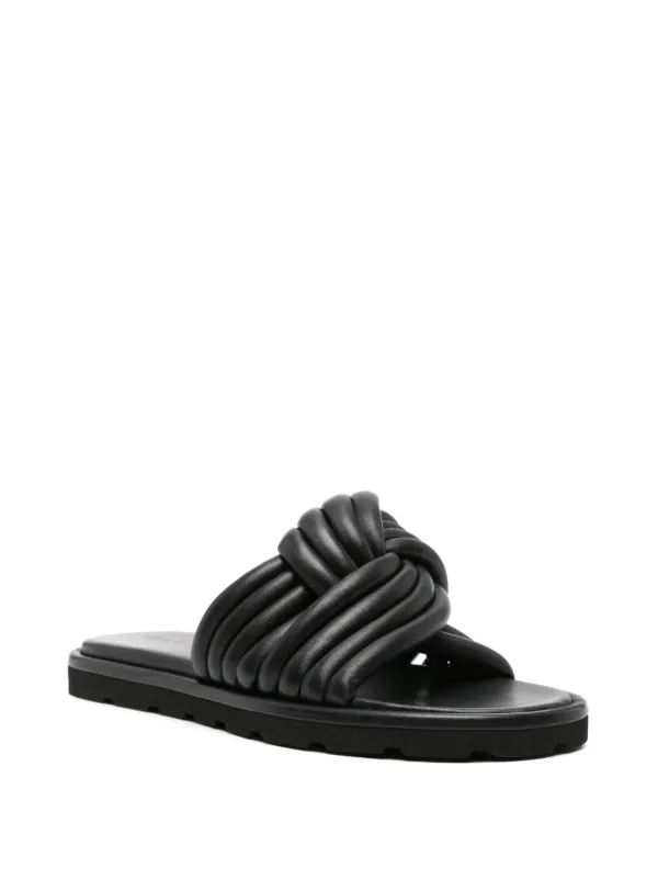 Gianvito Rossi Ottavia Leather Slides | Black | FARFETCH
