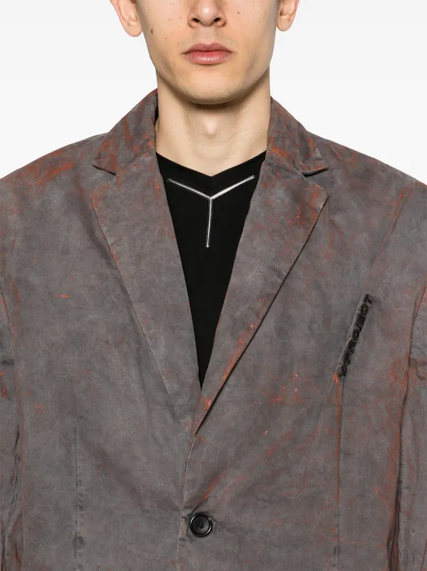 Y/Project logo-embroidered pinched-detailed Blazer | Grey Y/Project logo-embroidered pinched-detailed Blazer | Grey