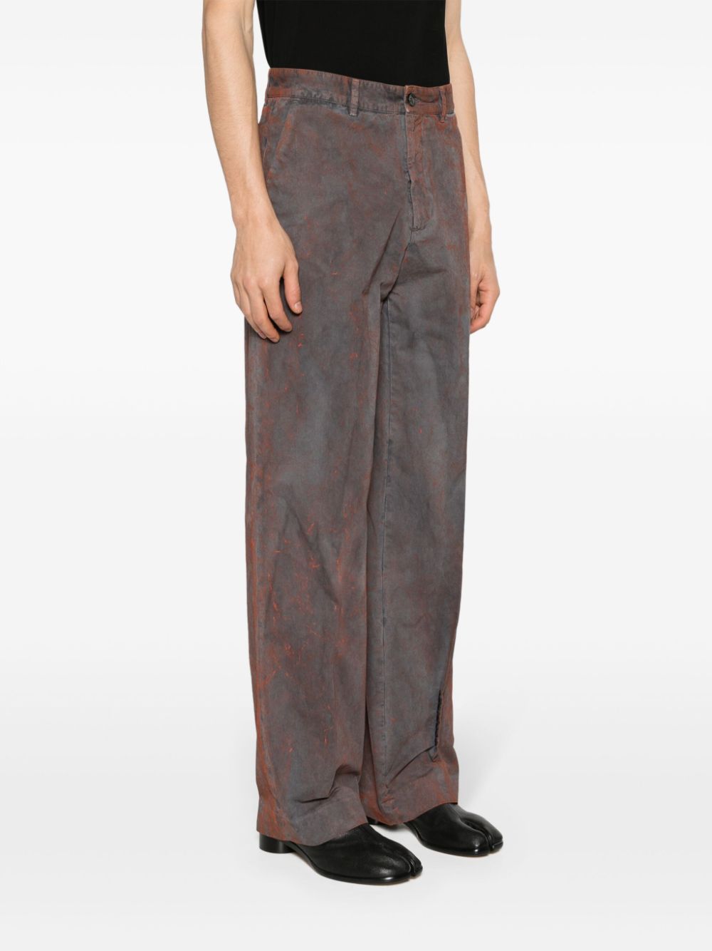 Shop Y/project Logo-embroidered Pinched Trousers In Grey