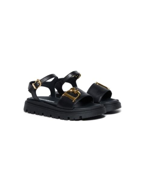 Dsquared2 Kids D2-logo leather sandals