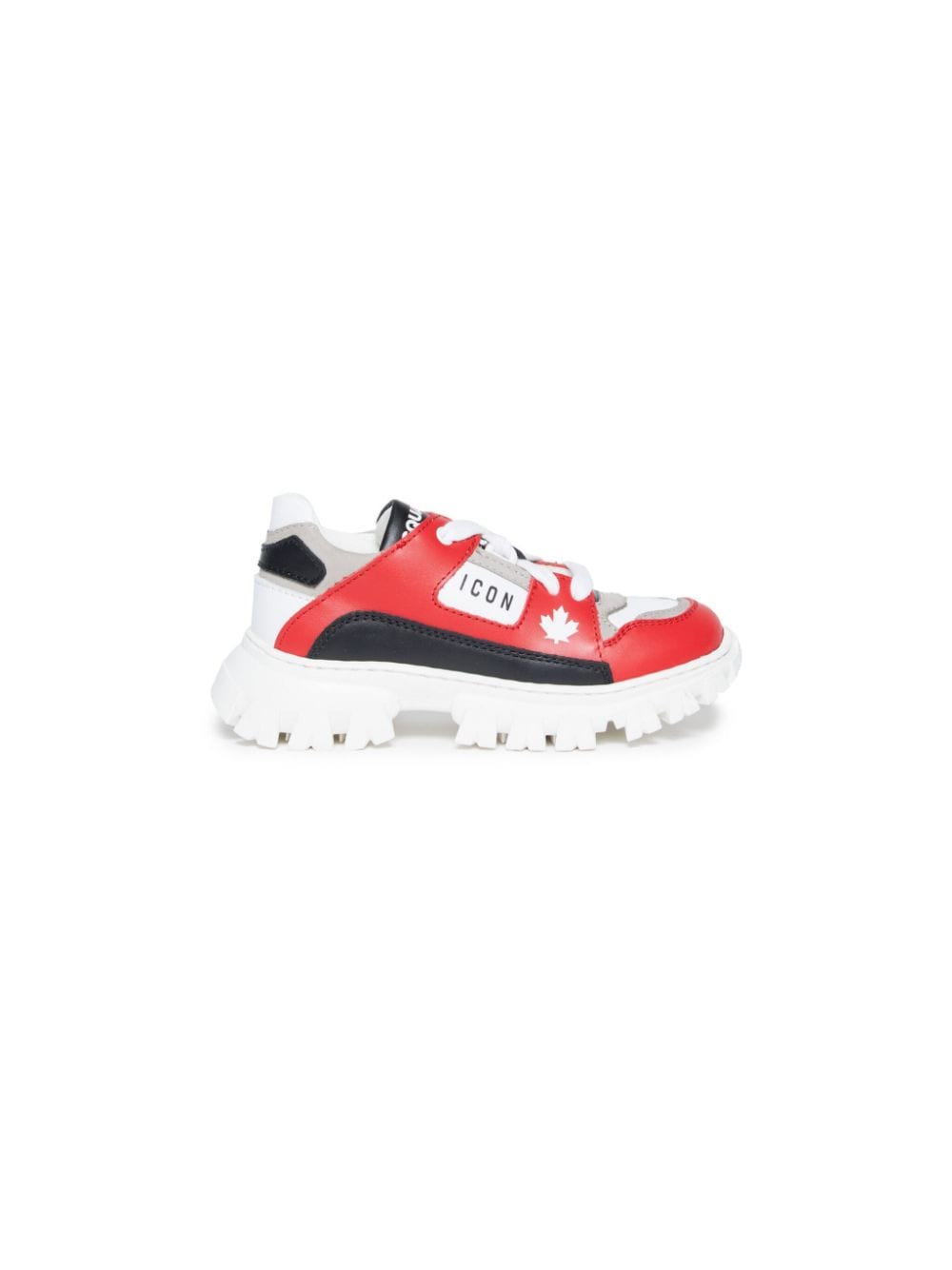 Shop Dsquared2 Icon Panelled Leather Sneakers In Red