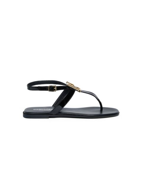 Dsquared2 Kids D2 thong leather sandals